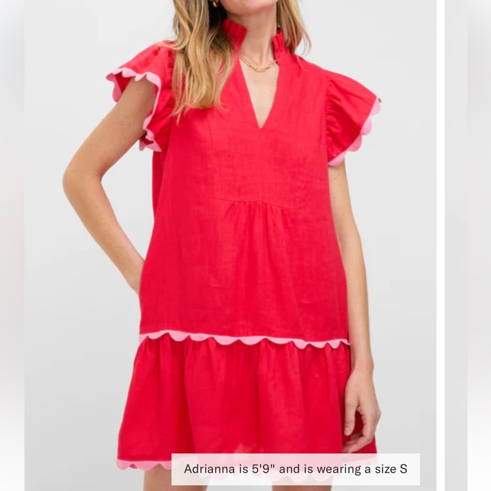 Tuckernuck Red Ruffle Sleeve Dress